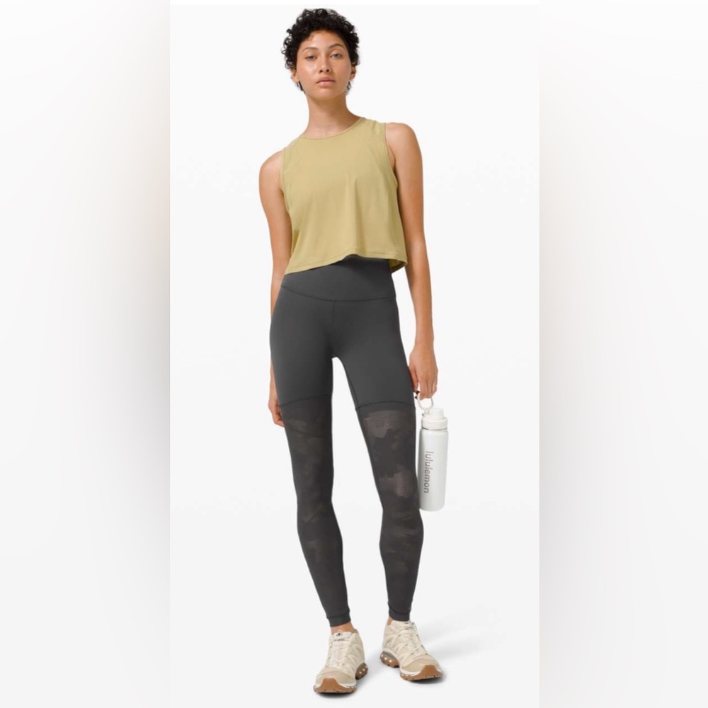 Lululemon Sheer Will High-Rise Leggings In Camo Graphite Gray Size 8